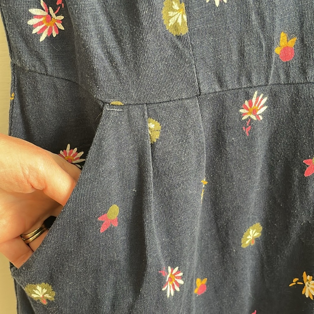 Boden Navy Cotton Fitted T-shirt Dress, Size 6R - Picture 4 of 5